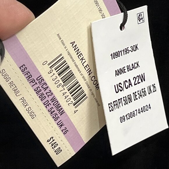 Anne‎ Klein Dress Womens 22W Black Linen Tiered Smocked Midi Boho Hippie Western - Picture 4 of 11